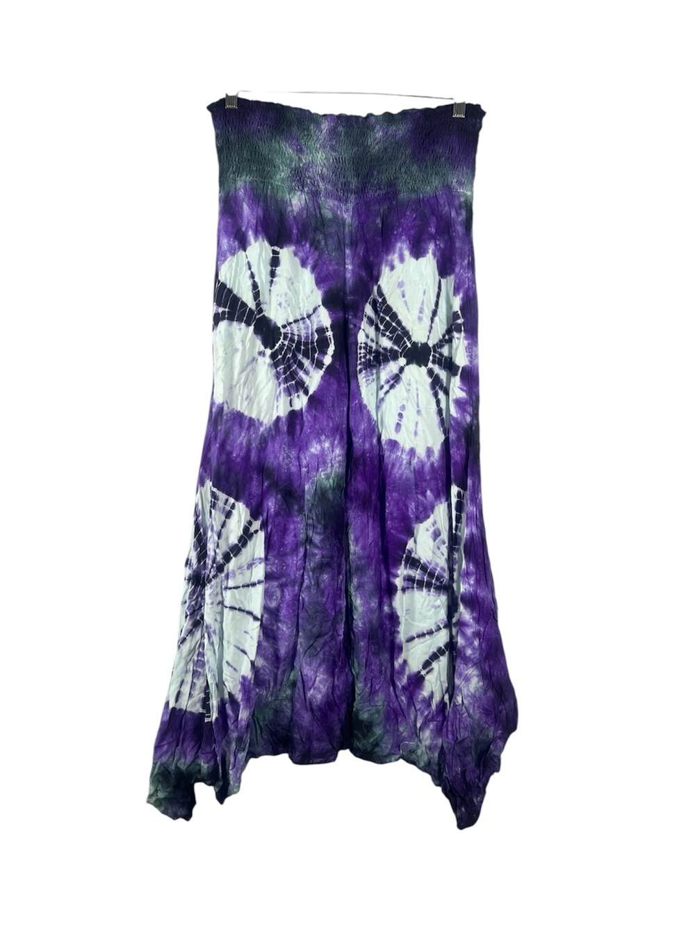 Earthbound Tie Dye Hippie Boho Wide Leg Stretchy Waist Pants Small